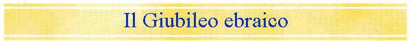 Il Giubileo ebraico